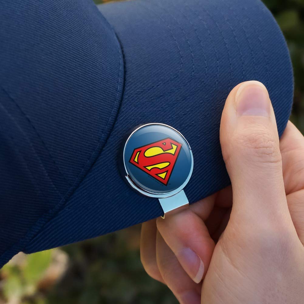 Graphics & More Superman Classic S Shield Logo Golf Hat Clip With Magnetic Ball Marker