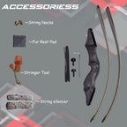 Sinoart 60 Takedown Longbow Archery Wooden Archery Bow Included Fur Rest Pad Stringer Tool Tab String Nocks Right And Left Hand