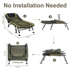 Yougym Xxl Camping Cots For Adults 330Lbs With Carry Bag, Heavy Duty Folding Bed With Soft Padded Cushion, Portable Military Cot