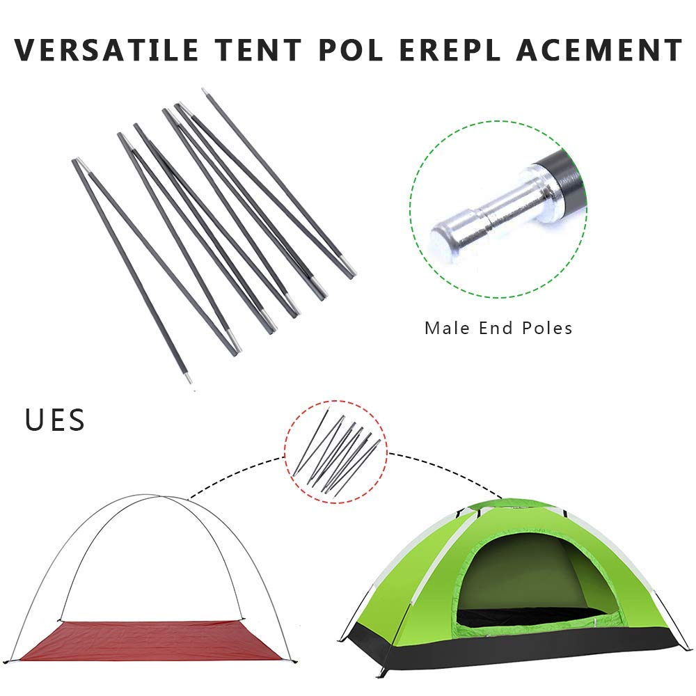 Weanas Tent Poles Replacement, Aluminum Rod Tent Pole Multifunction Lightweight Tent Pole Repair Kit, 7001 Series Aluminum Heate