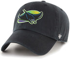 '47 New York Yankees Adjustable Cap Clean Up Mlb, Tampa Bay Rays, Black, One Size