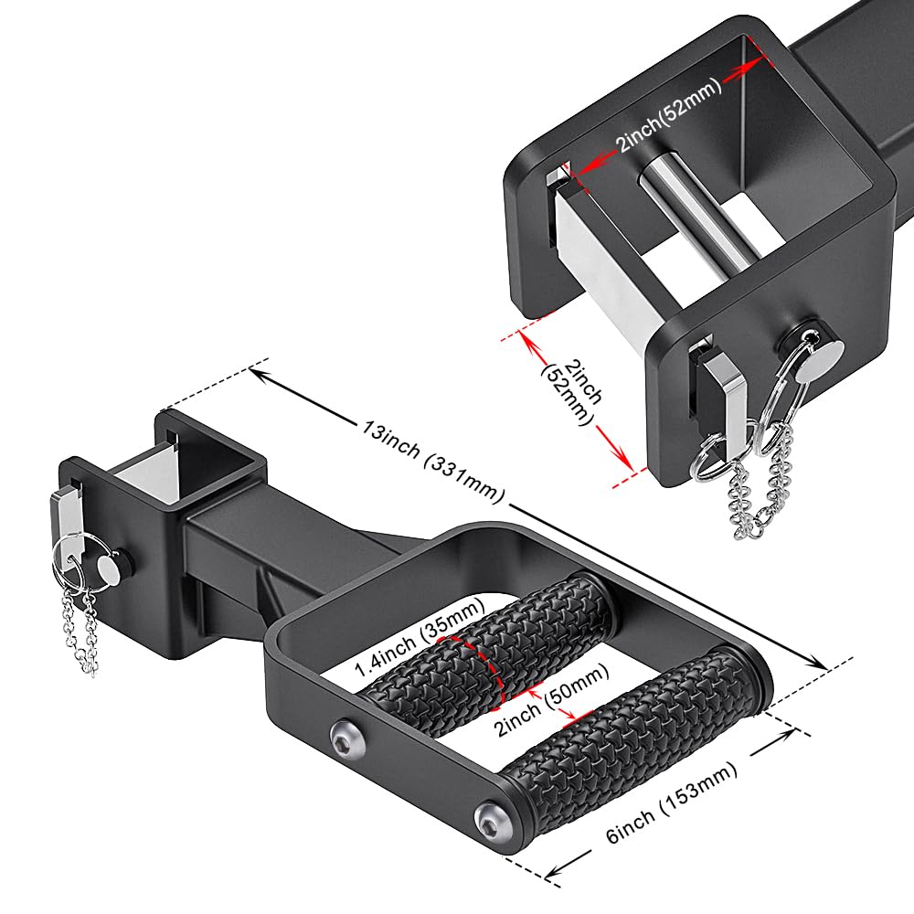 Kipika Muti-Grip Dip Bars Attachment For 2'' X 2'' Power Rack, Wide & Narrow Grip Handles Squat Rack Dip Accessories For Home Gy