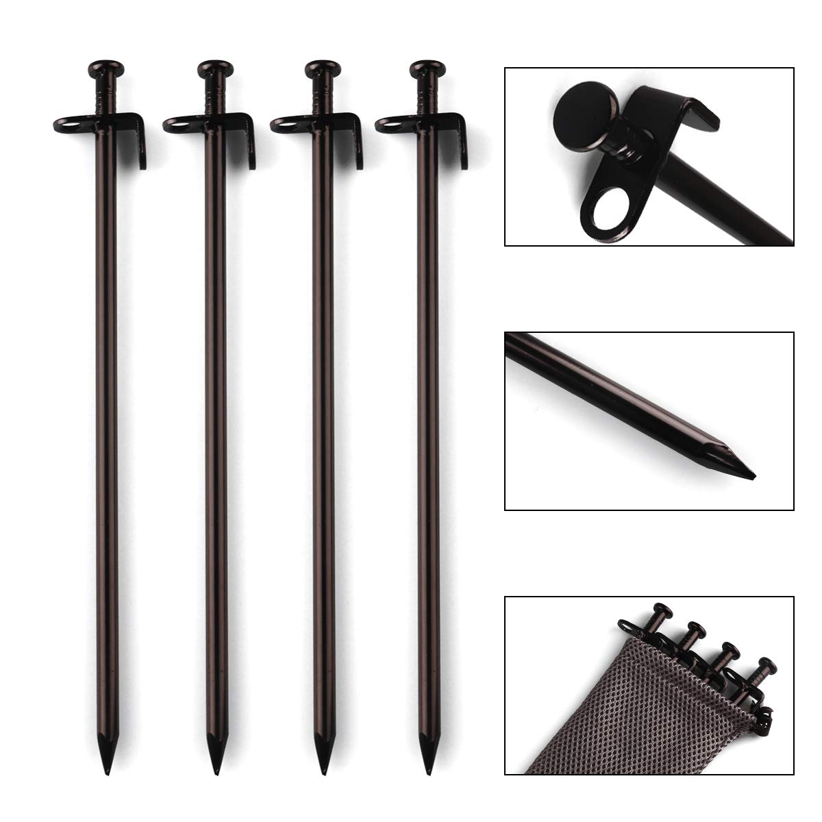 Beefoor Tent Stakes 12 Inch Heavy Duty Tent Pegs Tarp Pegs Camping Stakes For Outdoor Camping Canopy And Tarp Suitable For High