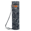 Elenture Full-Zip Exercise Yoga Mat Carry Bag With Multi-Functional Storage Pockets, Black Leaf