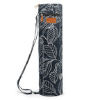 Elenture Full-Zip Exercise Yoga Mat Carry Bag With Multi-Functional Storage Pockets, Black Leaf