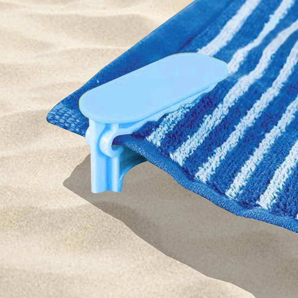 Forzaddik Outdoor Anchor Stakes, Beach Towel/Picnic Mat Anchor Clips Stakes, Pack Of 8 (Blue)