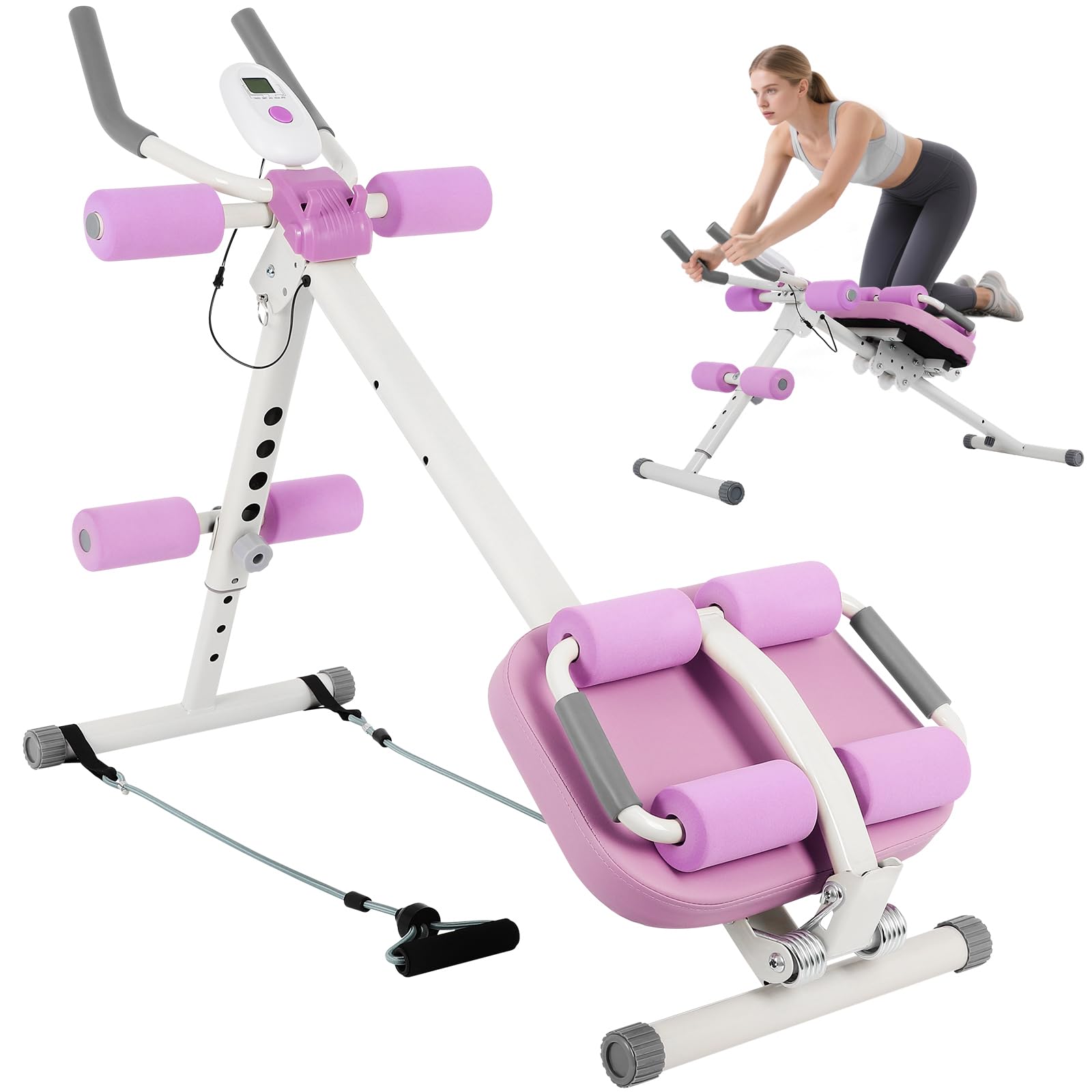 FAHKNS 6 in 1 Ab Trainer Machine, Multi-Functional Adjustable Ab Workout Equipment for Home Gym, Sit Up Exercise and Strength Tr