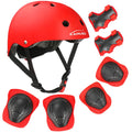 Kamugo Kids Youth Adjustable Sports Protective Gear Set Safety Pad Safeguard (Helmet Knee Elbow Wrist) Roller Bicycle Bmx Bike S