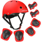 Kamugo Kids Youth Adjustable Sports Protective Gear Set Safety Pad Safeguard (Helmet Knee Elbow Wrist) Roller Bicycle Bmx Bike S