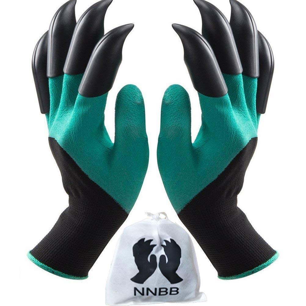 NNBB Garden Gloves with Fingertips Claws Quick Great for Digging Weeding Seeding poking Safe for Rose Pruning Best Gardening