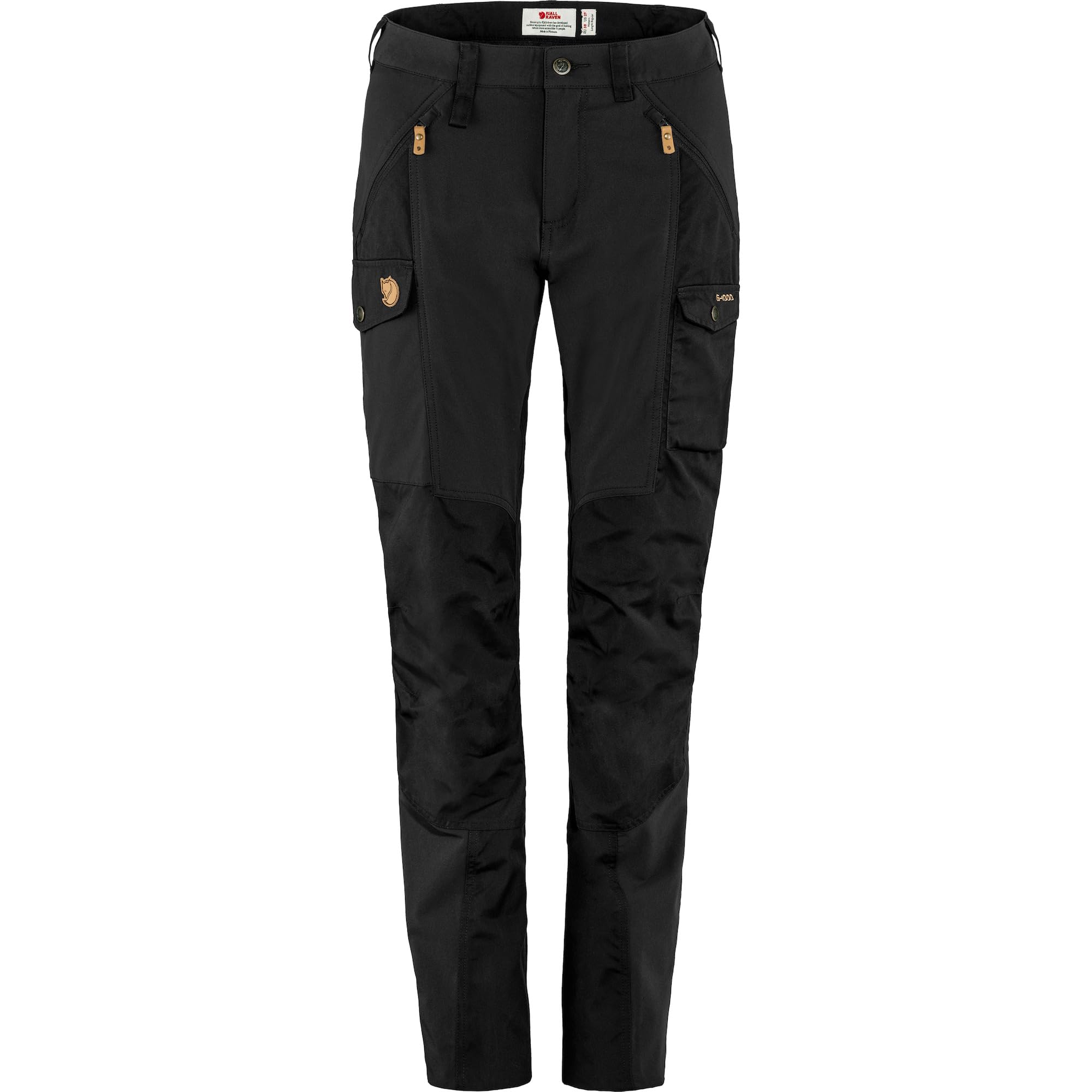 Fjllrven Nikka Curved Womens Trekking Trousers - Water Resistant, Reinforced Fabric, Curved Fit - Hiking, Trekking, Black, 30W