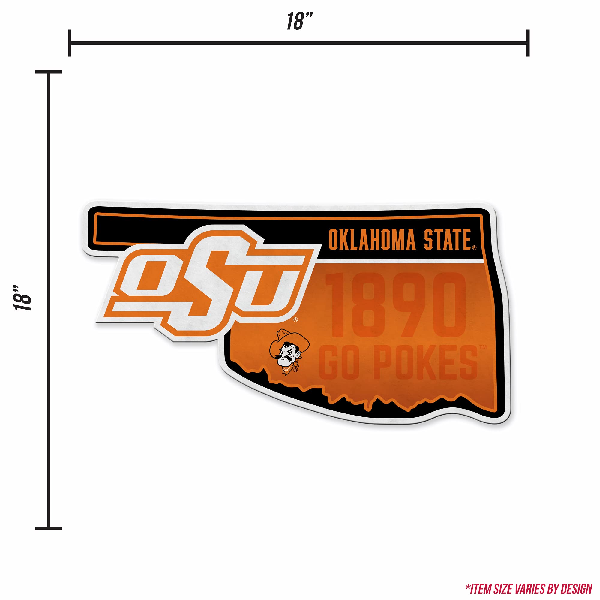 Rico Industries Ncaa Oklahoma State Cowboys State Shape Shape Cut Pennant - Home And Living Room D  Cor - Soft Felt Ez To Hang