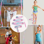 Hzmm 2 Pcs Dance Ribbons, 78.7 Inch Sparkling Dance Ribbon Streamer, Rhythmic Gymnastics Ribbon With Wand, Twirling Dancing Ribb