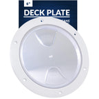 Five Oceans 6'' Boat Hatch, Marine Round Inspection Deck Plate Hatch With Detachable Clear Lid, Uv-Resistant Abs White Plastic, 