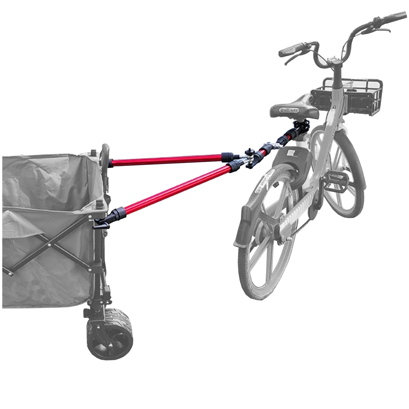 Bike Trailer Connector, Portable Folding Bicycle Trailer with Quick Release Clamps for Rear Carrier and Garden Cart Bicycle Trai