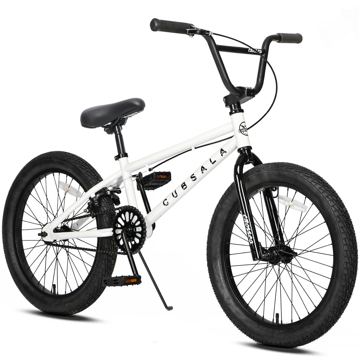 cubsala Freestyle BMX Bike, 20 Inch Kids Bicycle for 7-13 Years Old Kids and Beginner Level Rider, White