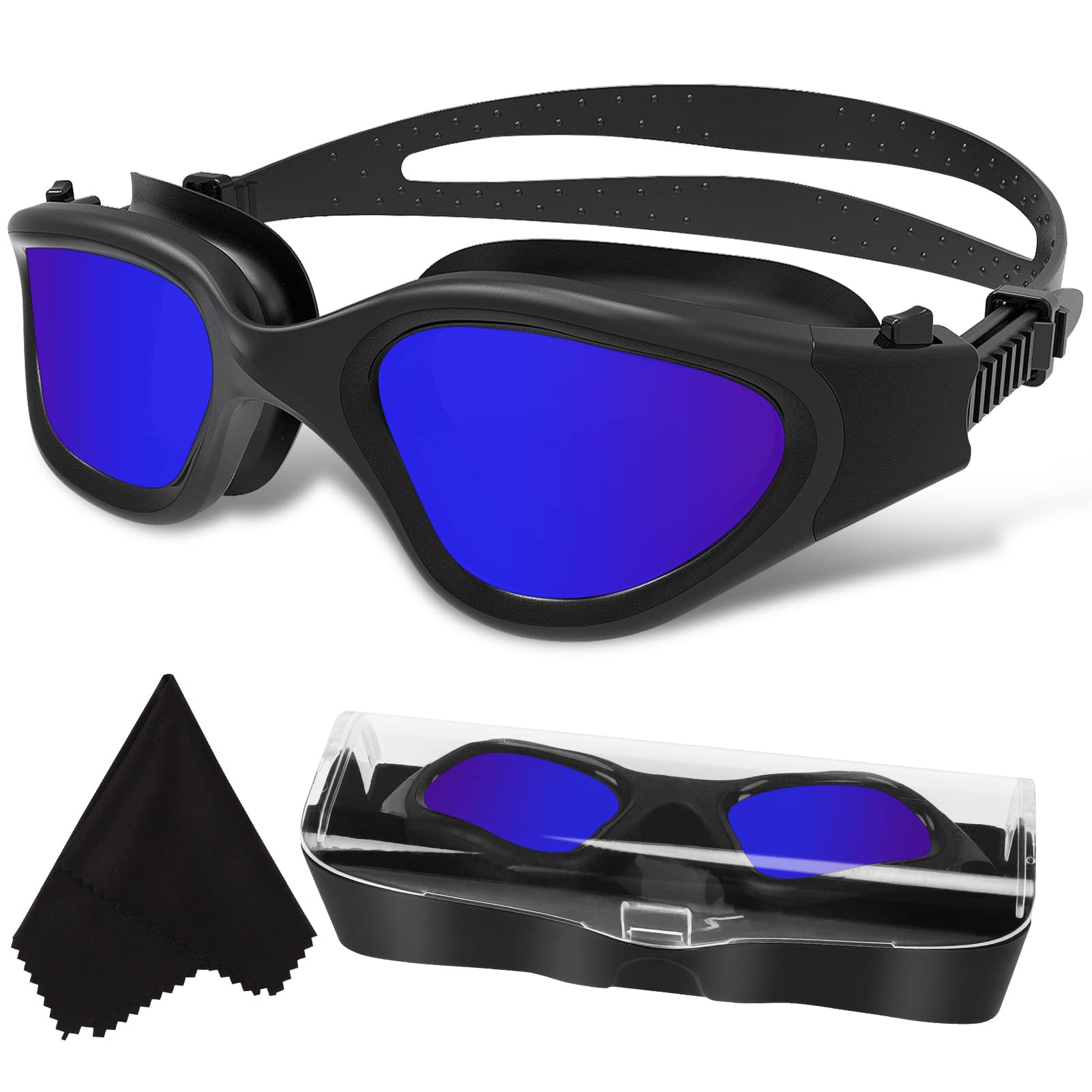 Win.Max Polarized Swimming Goggles Swim Goggles Anti Fog Anti Uv No Leakage Clear Vision For Men Women Adults Teenagers (All Bla