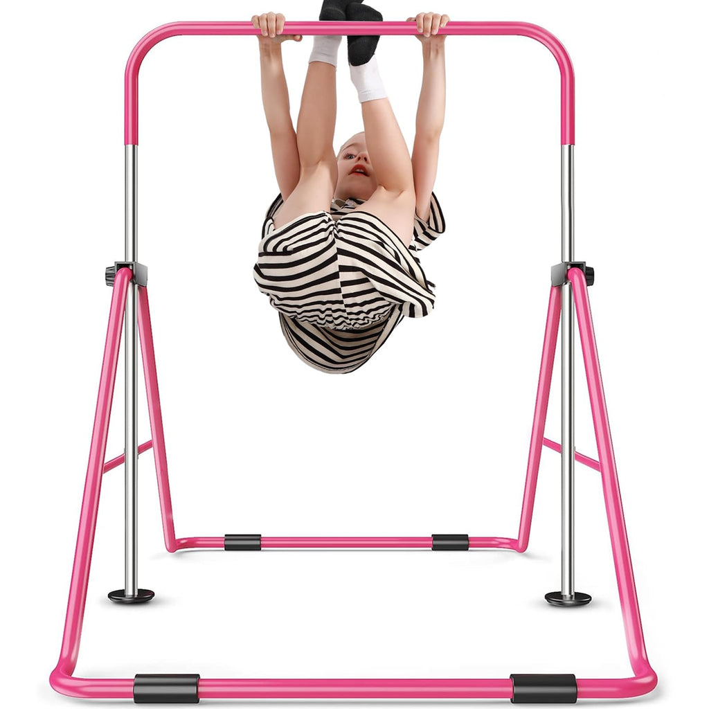 Sportsroyals Gymnastics Bar For Kids, Adjustable Height Gymnastics Equipment For Girls, Folding Gymnastic Junior Training Kip Ba