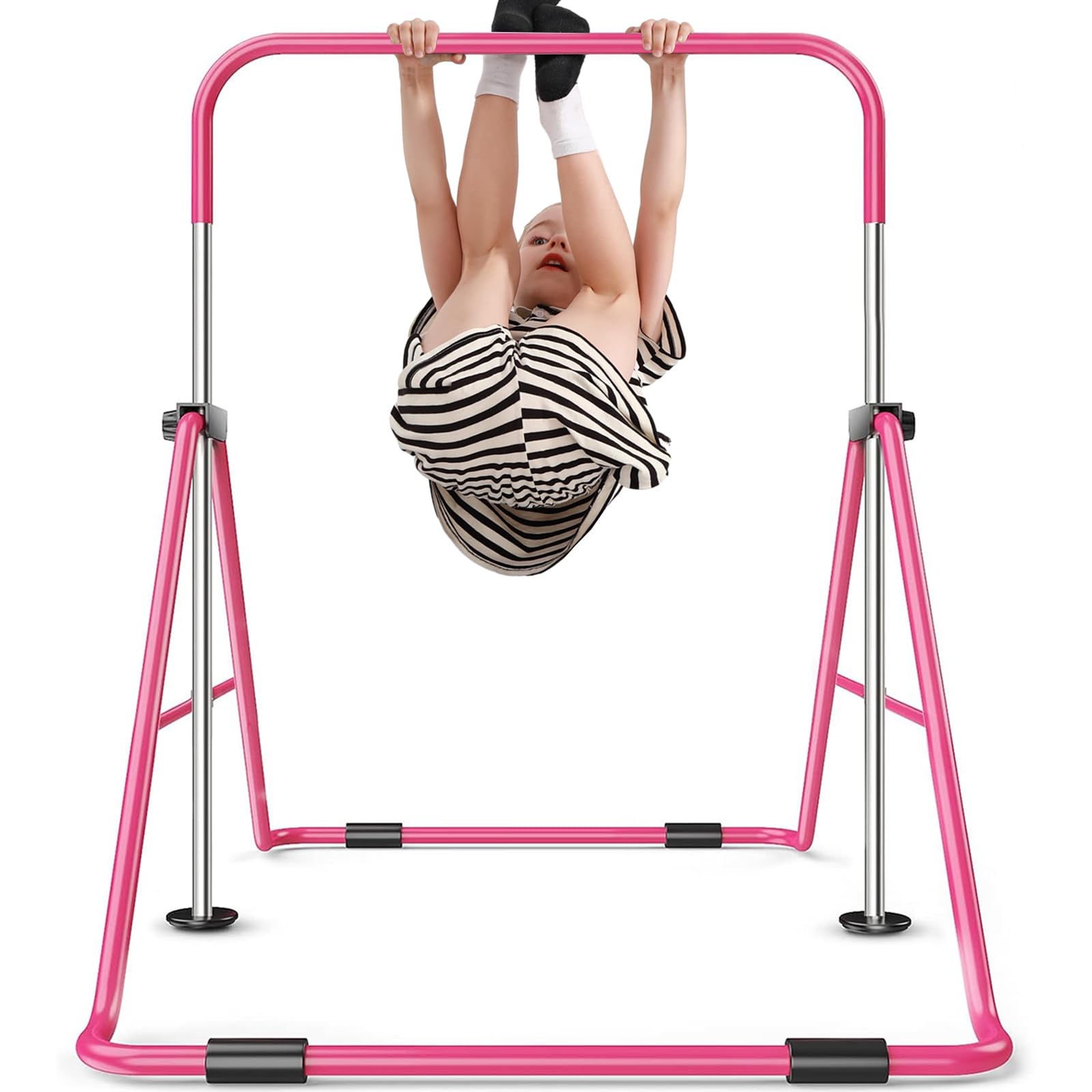 Sportsroyals Gymnastics Bar For Kids, Adjustable Height Gymnastics Equipment For Girls, Folding Gymnastic Junior Training Kip Ba