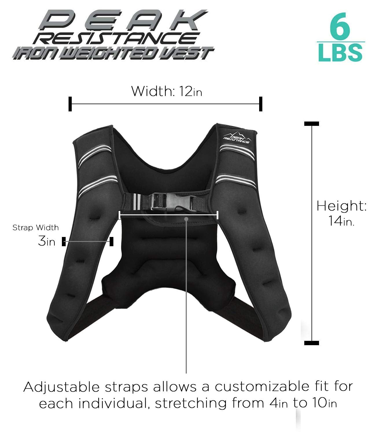 Aduro Sport Weighted Vest Workout Equipment, 4Lbs/6Lbs/12Lbs/20Lbs/25Lbs Body Weight Vest For Men, Women, Kids (6 Pounds (2.72 K