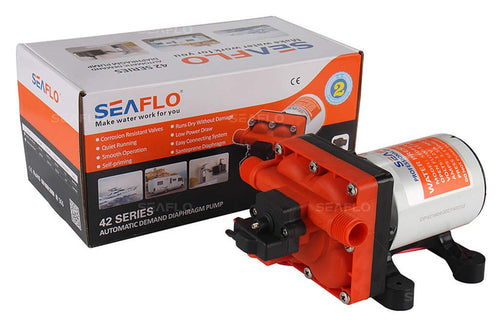 24V Seaflo 42-Series Water Pressure Diaphragm Pump W/Variable Flow For Reduced Cycling - 24V, 3.0Gpm, 55Psi