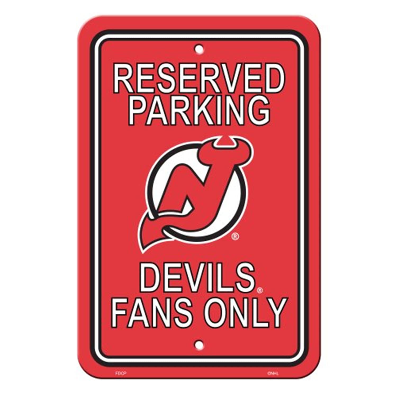 Fremont Die NHL New Jersey Devils Team Sign, 12 x 18, Reserved Parking Sign