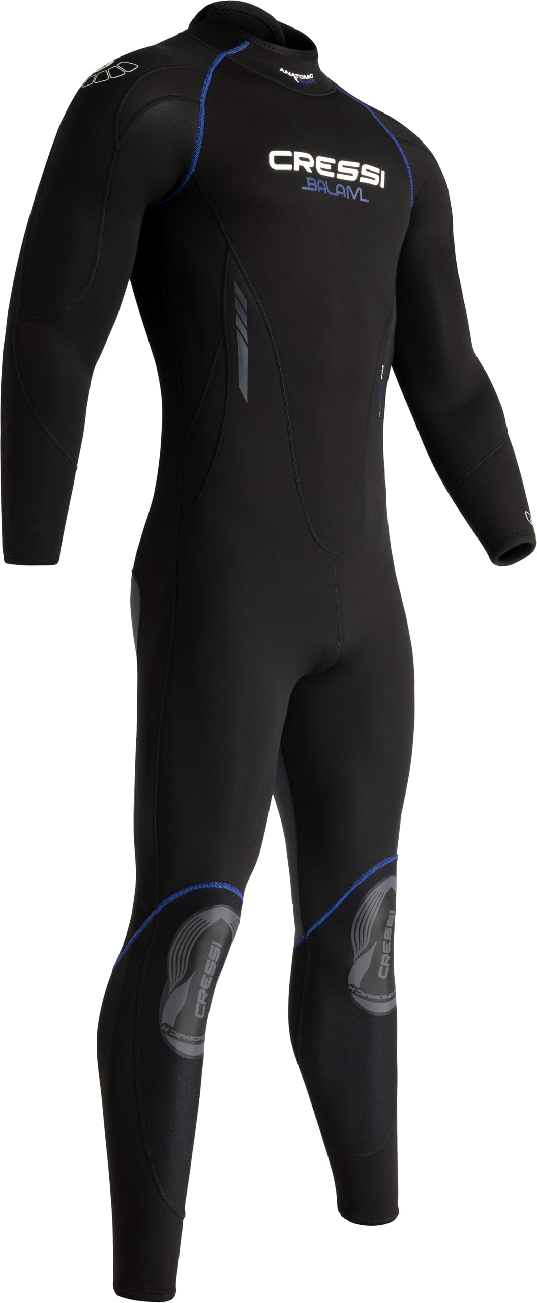 Cressi Balam 2.5 mm Man Monopiece Wetsuits, Black/Blue, L