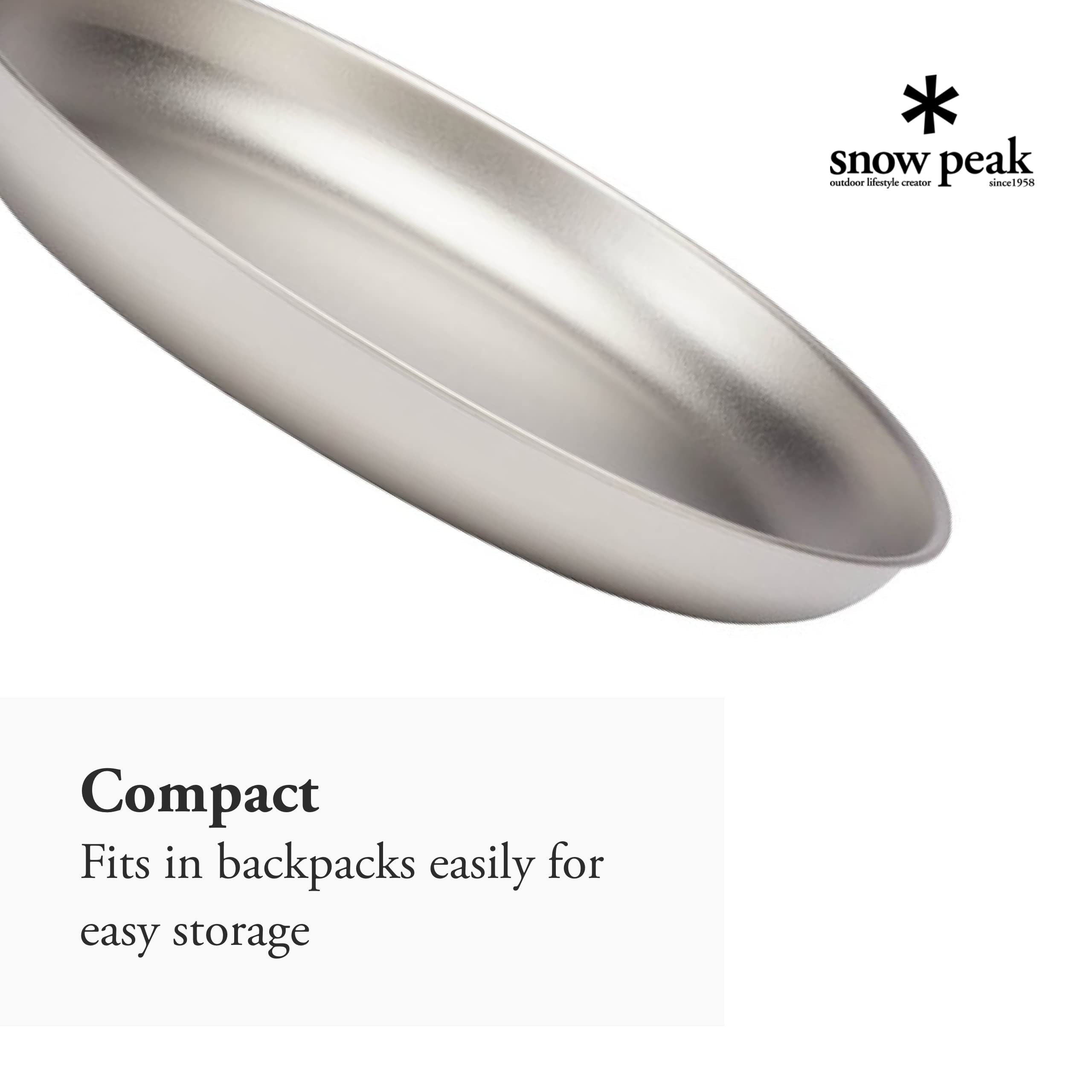 Snow Peak Titanium Trek Plate - Ultralight, Durable Camping Plate - Outdoor Kitchen Essential For Backpacking & Camping - 18 Cm