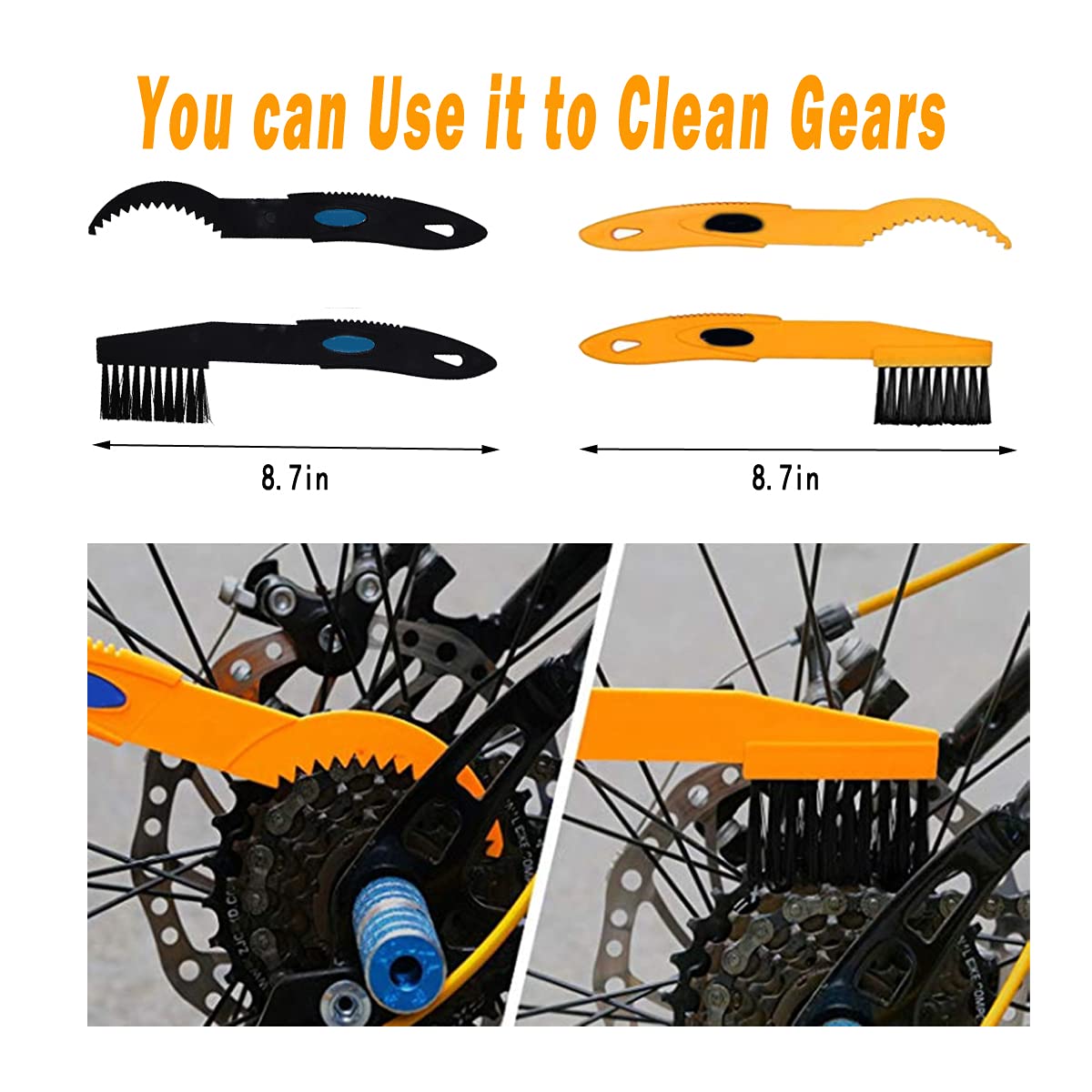 Qeeheng 10Pcs Bike Cleaning Kit, Bicycle Clean Brush Tool Including Chain Cleaner For Cycling,Bike Chain Cleaner Brush Suitable