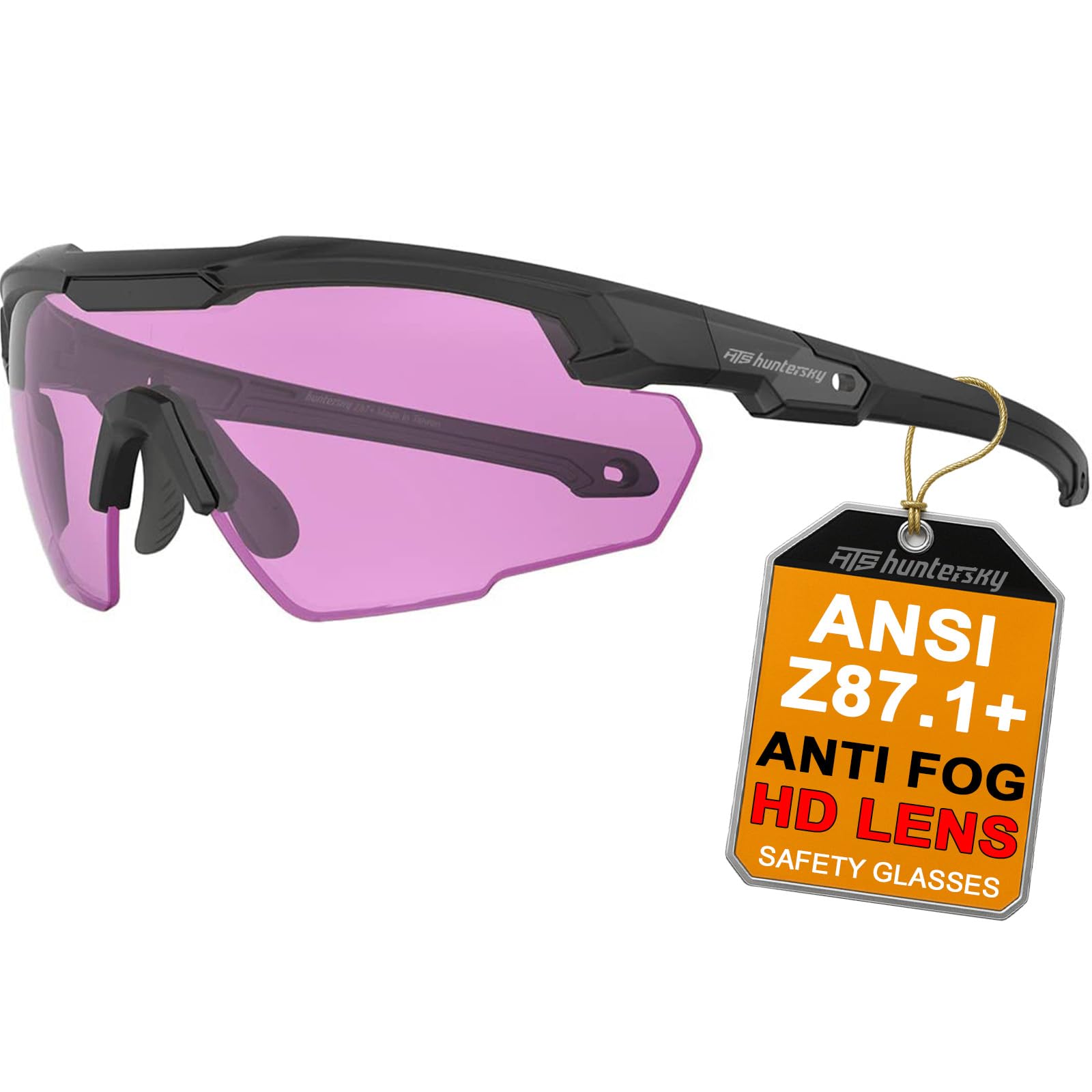 HTS HUNTERSKY S57 HD purple Violet lens for Clay pigeon Ballistic shooting glasses, orange targets, skeet trap shooting range An