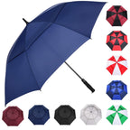 Mrtlloa 54 Inch Automatic Open Navy Blue Golf Umbrella, Extra Large Oversize Double Canopy Vented Windproof Waterproof Stick Umb