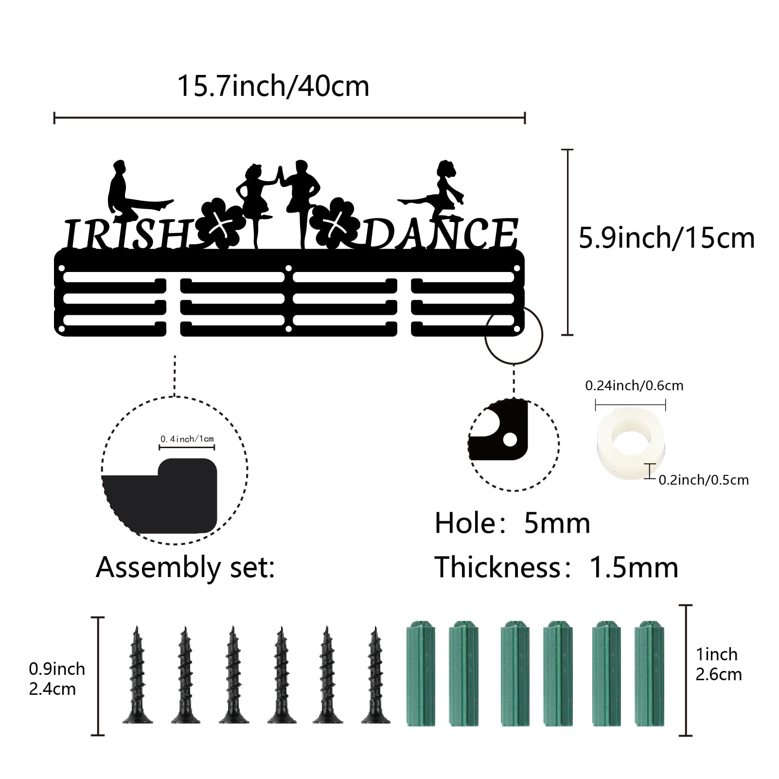 Creatcabin Irish Dance Medal Hanger Display Sports Run Medal Holder Over 60+ Medals Award Iron Rack Frame Wall Mount Hanging Dec