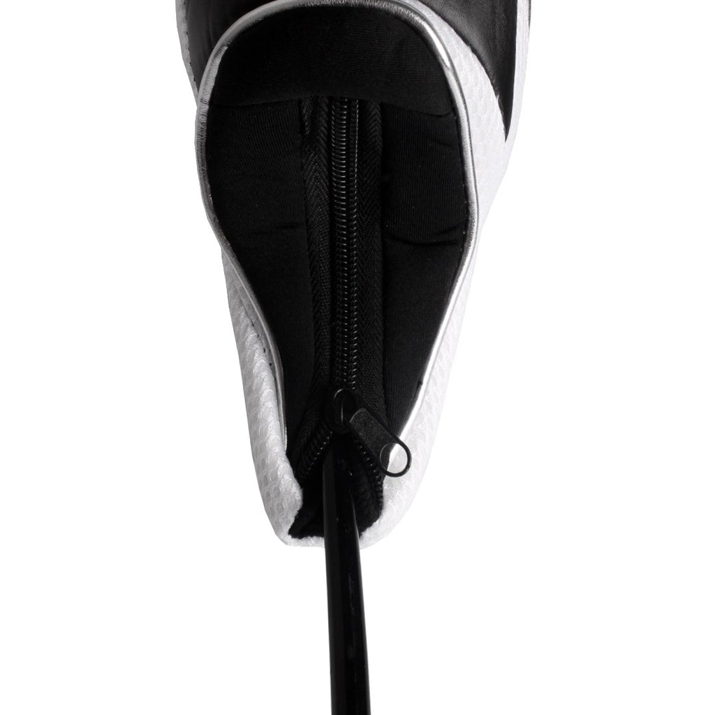 Andux Golf 460Cc Driver Fairway Wood Head Covers With Zipper Closure Set Of 3 (Black/White)
