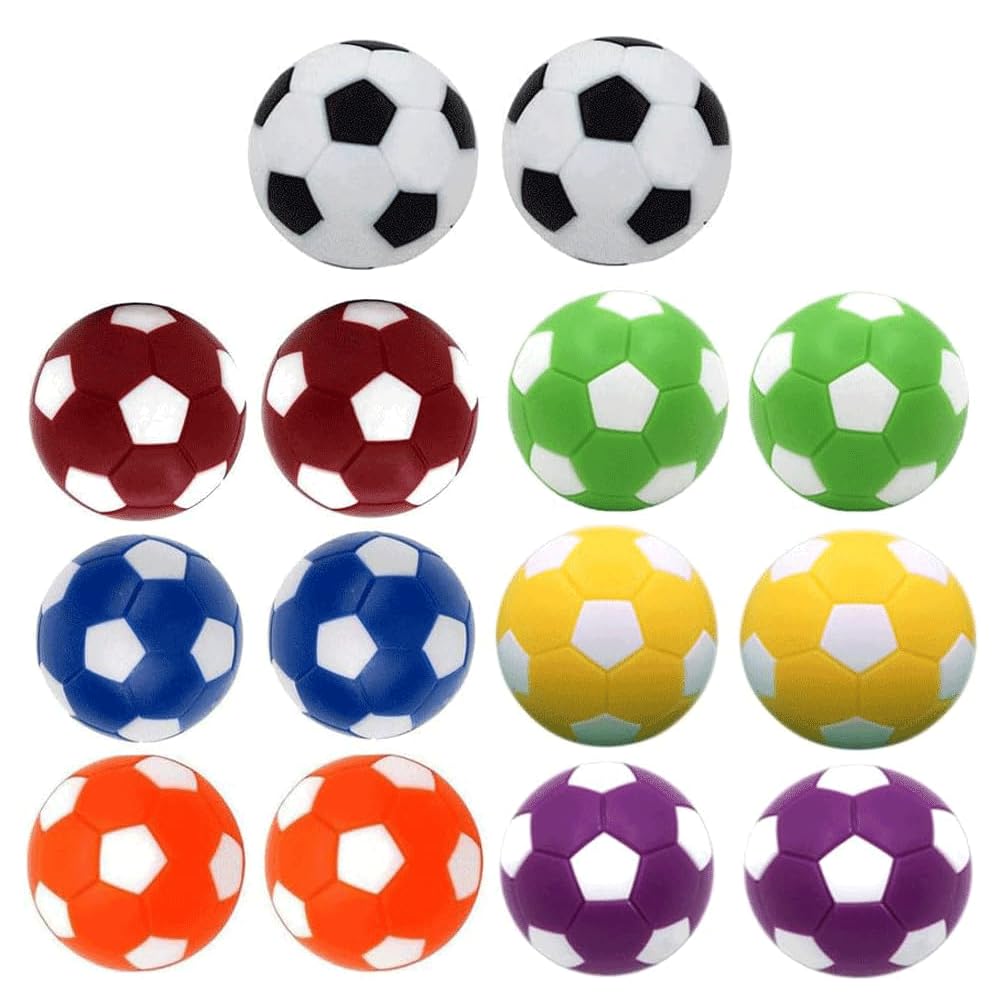 Qtimal 14 Pack Table Soccer Foosballs Replacement Balls, Multicolor 36Mm (1.42'') Official Foosball Tabletop Game Ball, Foosball