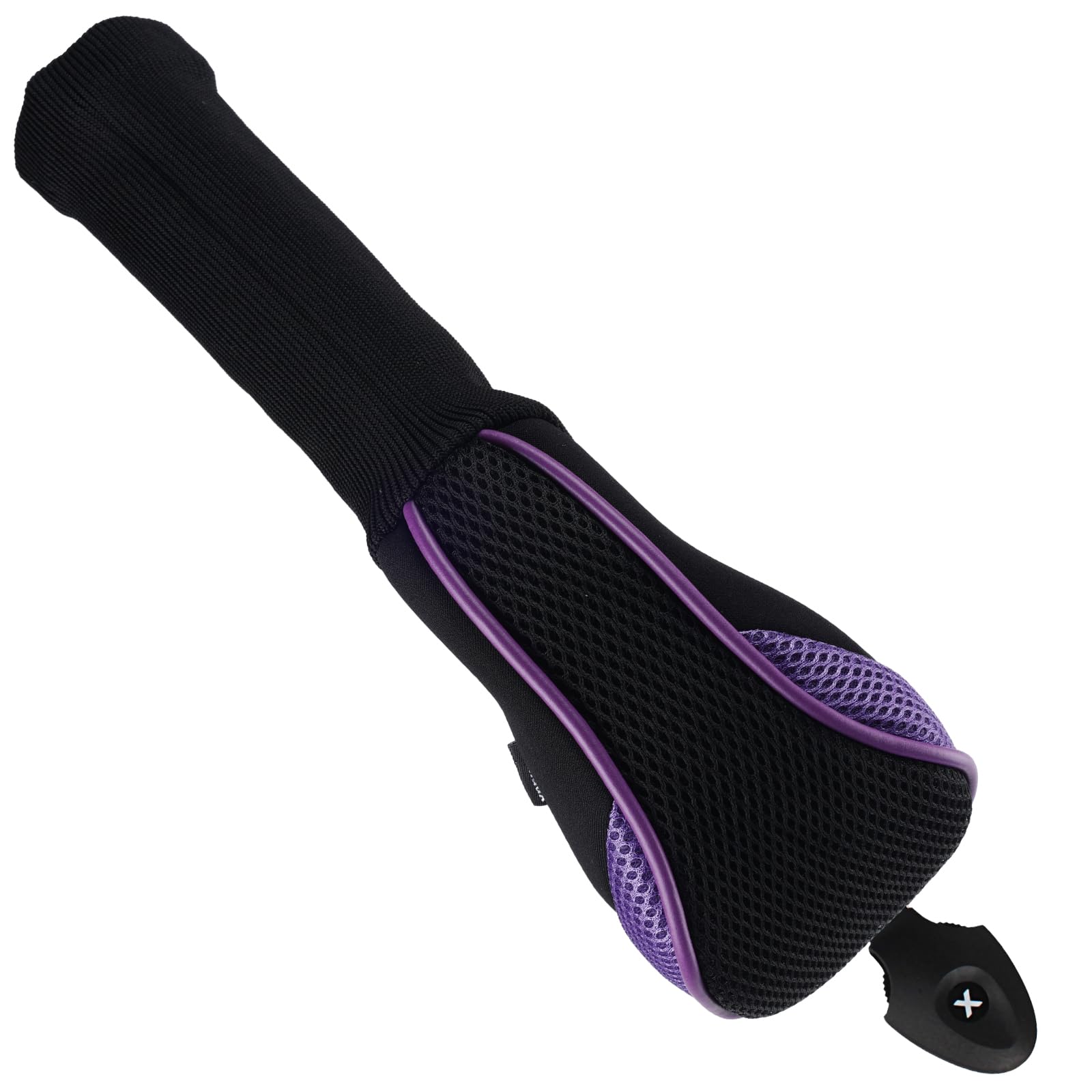 Andux 2 Pack Long Neck Golf Hybrid Club Head Covers Dial No. Tag Ctmt-01 Black/Purple