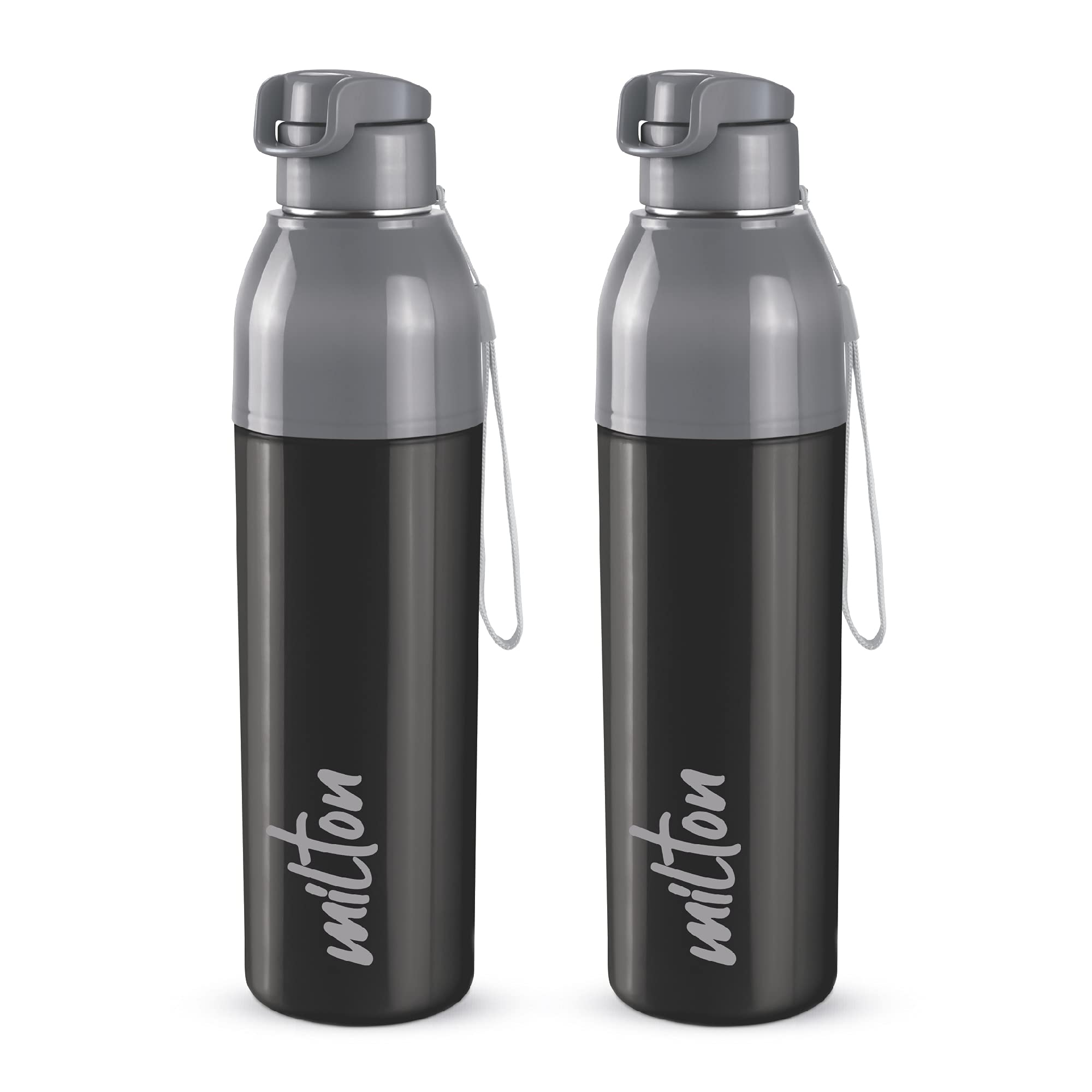 Milton Steel Convey 900 Insulated Inner Stainless Steel Water Bottle, Set Of 2, 630 Ml Each, Black | Leak Proof | Bpa Free | Hot