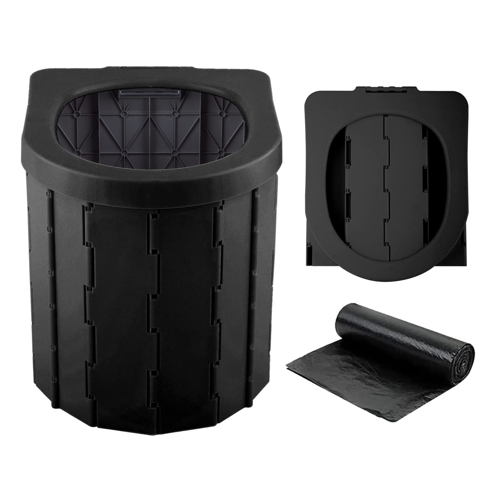 Sfsumart Portable Toilet For Camping, Foldable Camping Toilet For Adults, Emergency Potty, 12Pc Toilet Bags For Outdoor, Car Tra