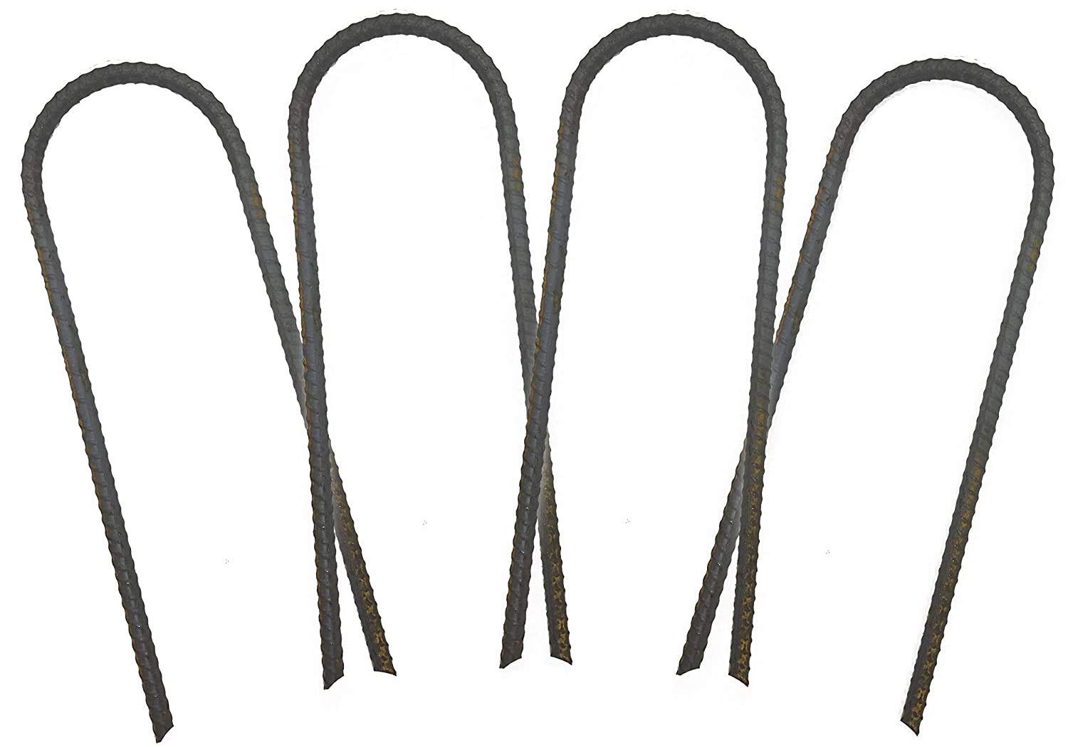 Usa Made - (4-Piece Set) Trampoline Wind Stakes 0.375 Inch Heavy Duty Stake Safety Ground Anchor Non-Galvanized Steel Rebar Wind