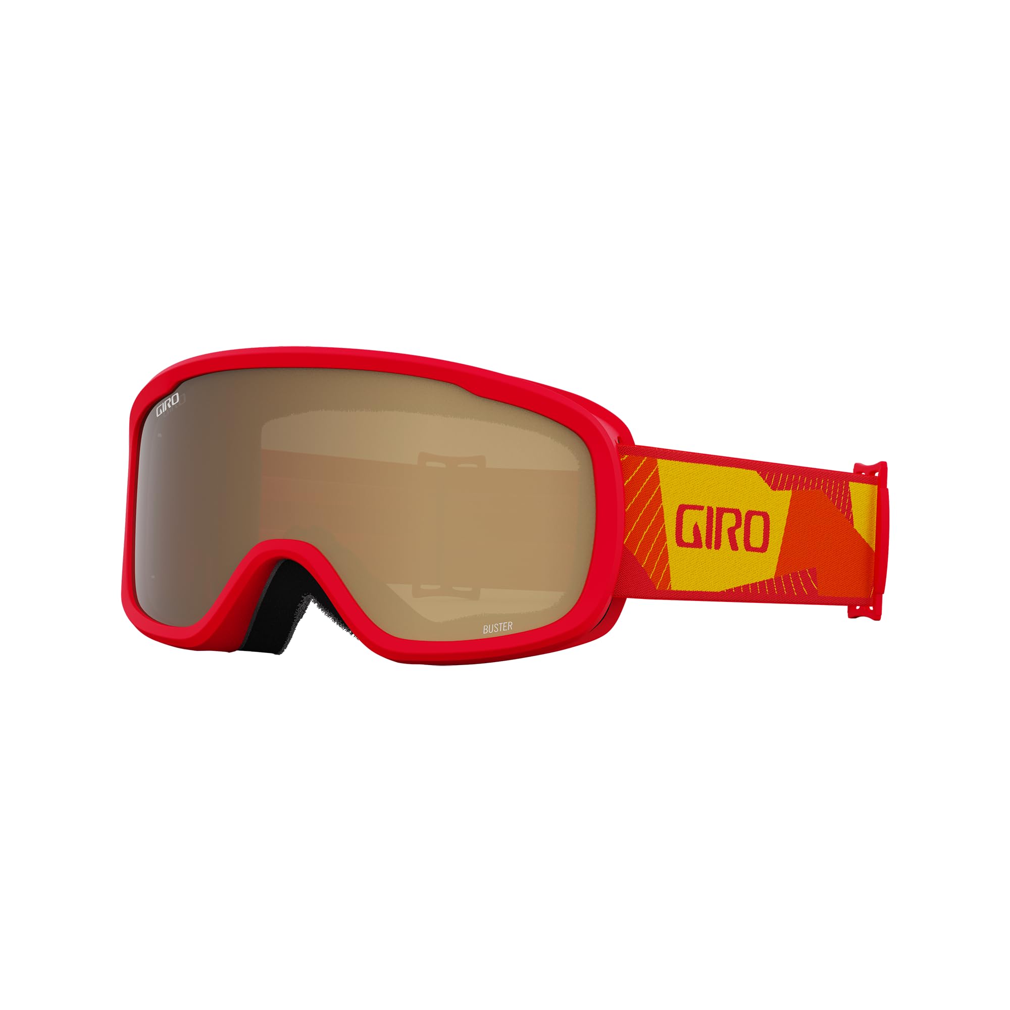 Giro Buster Youth Ski Goggles - Snowboard Goggles For Kids, Boys, And Girls - Red Geo Camo Strap With Amber Rose Lens