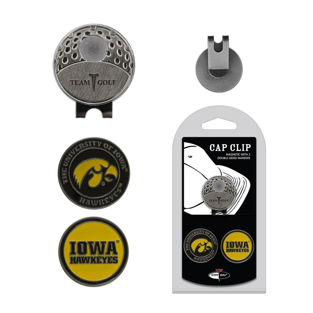 Team Golf NCAA Iowa Hawkeyes Cap Clip With 2 Golf Ball Markers Golf Cap Clip with 2 Removable Double-Sided Enamel Magnetic Ball 