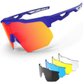 HAAYOT Polarized Sports Sunglasses for Men Women Youth Baseball Cycling Running Softball Biking Glasses 5 Lenses Kylin Blue Oran