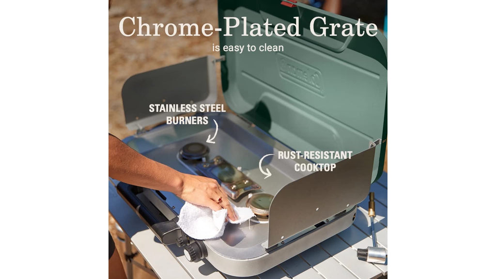 Coleman Cascade 328 3-Burner Camping Stove, Portable Cooktop With 28,000 Btus, Matchless Lighting, & Dual Wind Guards