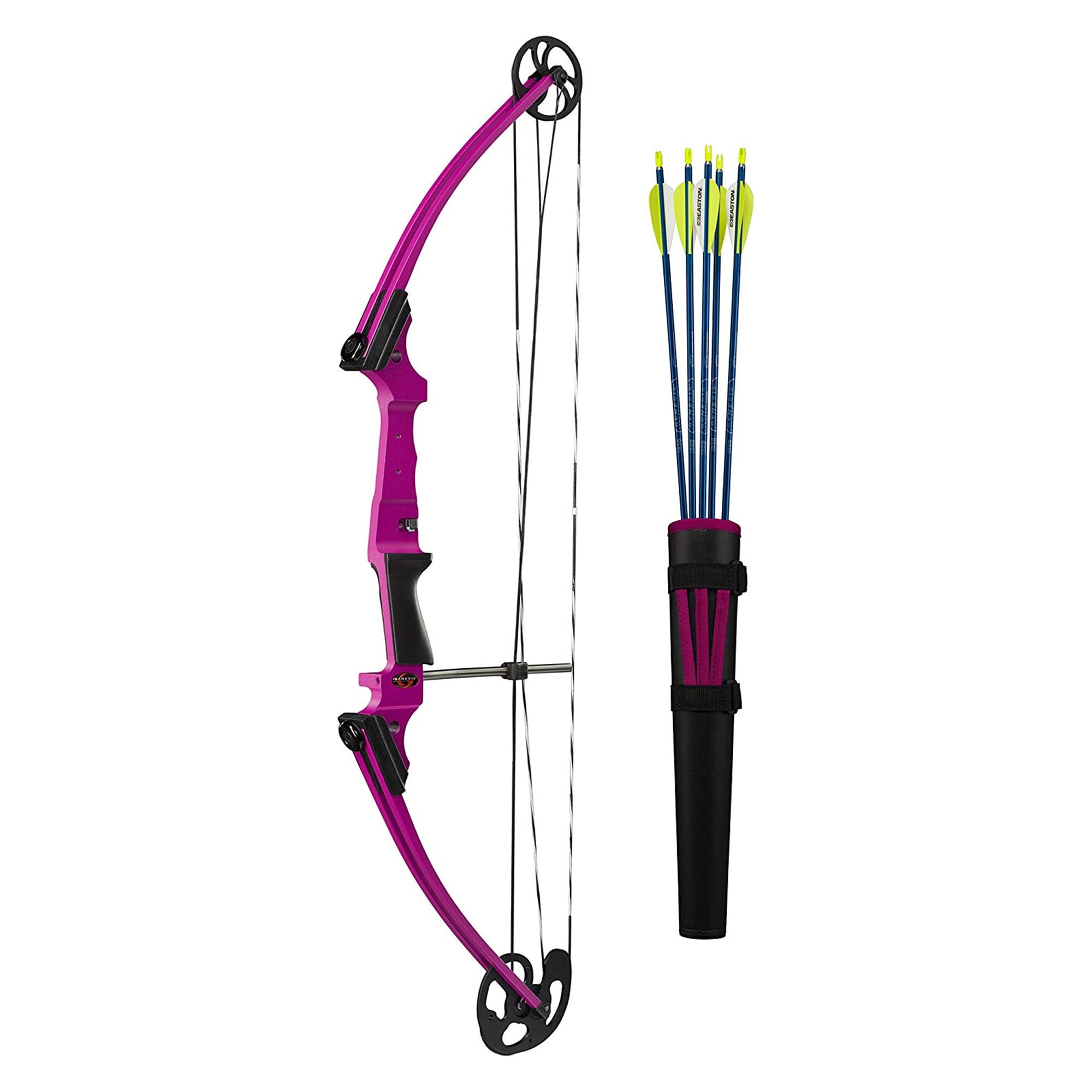 Genesis Original Lightweight Archery Compound Bow And Arrow Set, Draw Hand - Right, Purple