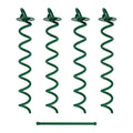 7Penn Ground Anchors Screw In 4 Pack - 16 Inch Green Spiral Dog Leash Ground Anchor Tie Down - Heavy Duty Rv Canopy Stakes For H