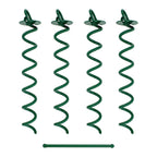 7Penn Ground Anchors Screw In 4 Pack - 16 Inch Green Spiral Dog Leash Ground Anchor Tie Down - Heavy Duty Rv Canopy Stakes For H