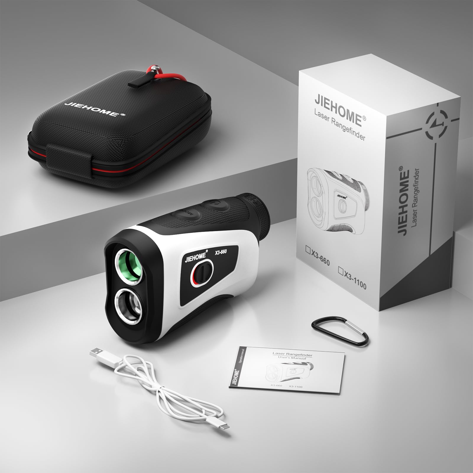 Golf Rangefinder Jiehome X3 660Yds Rangefinder With Slope Switch For Tournament Legal, Rechargeable Laser Range Finders With Mag