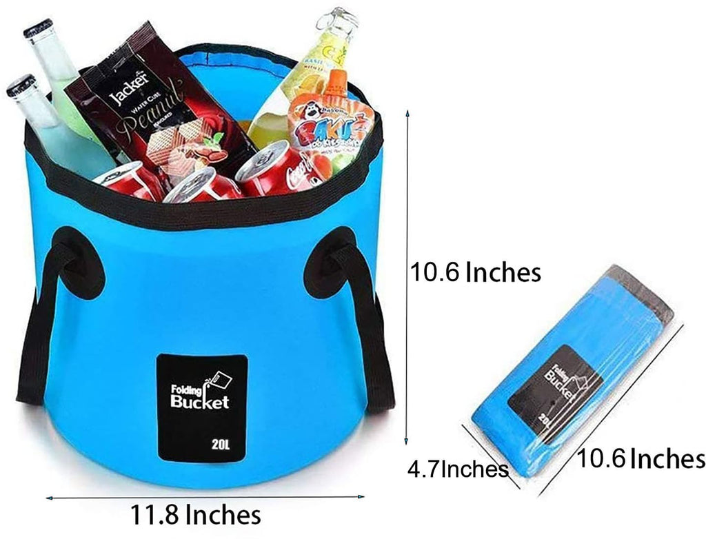 Banchelle Collapsible Bucket Camping Water Storage Container 20 L (5 Gallon) Portable Folding Foot Bath Tub Wash Basin For Trave