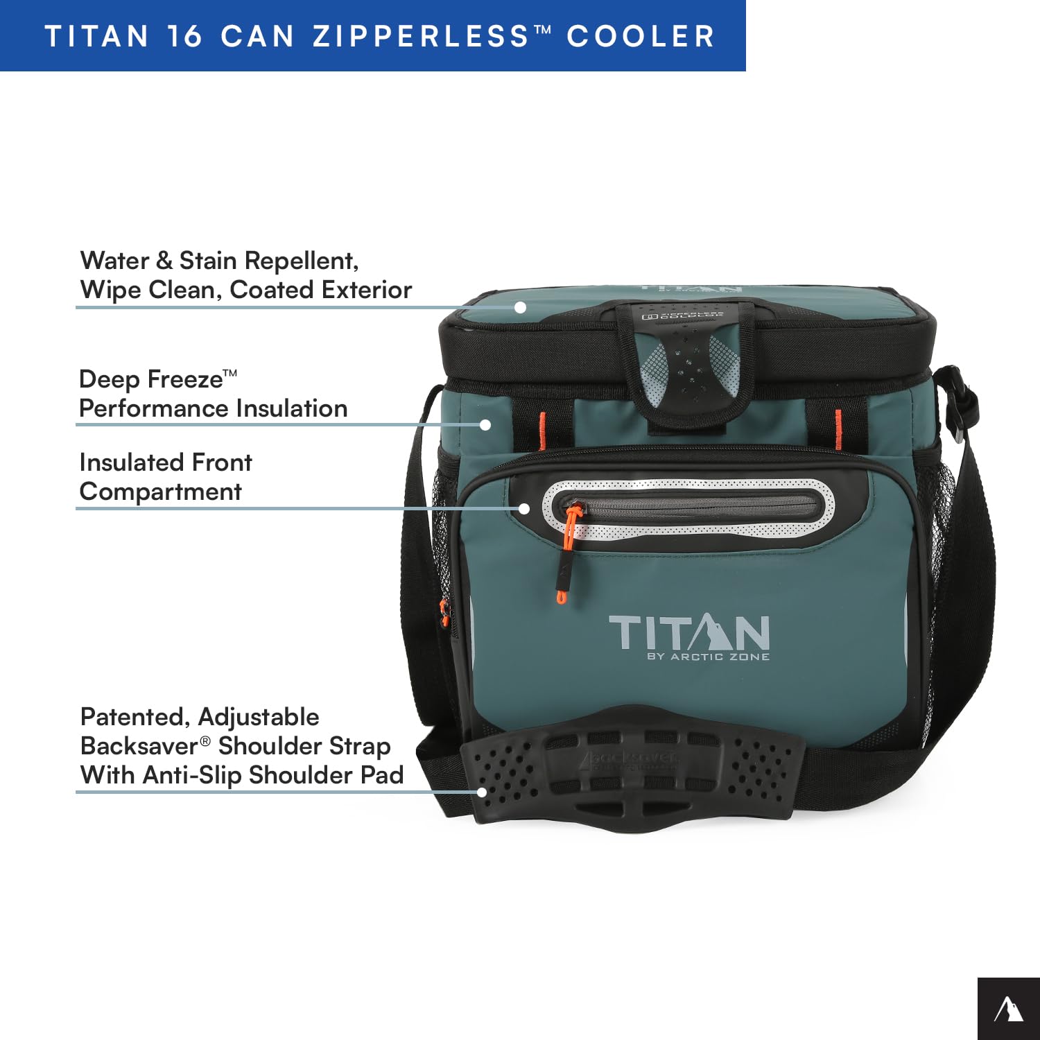 Titan by Arctic Zone 16 Can Zipperless Soft Cooler with HardBody Liner, Jungle Hunt