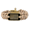 iHeartDogs Hero Company Camo Paracord Bracelet - Tactical Survival Bracelet for Men with Bronze USA Flag - Helps Pair Military V