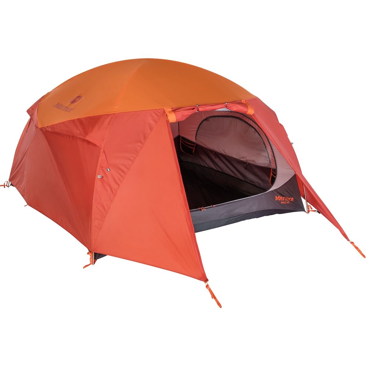 Marmot Halo 4 Person Tent, 4-Season Camping, 4-Poster Bed, Large Front Vestibule, Zip Open/Close Canopy, Pole Sleeve-Clip Combo,